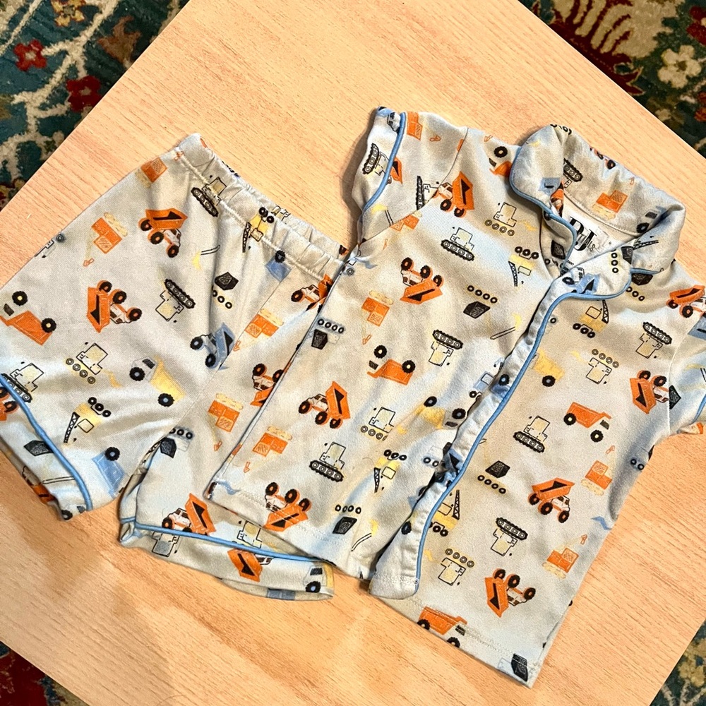 The Children's Place Construction Pajama Set - Blue and Orange - Picture 1 of 5